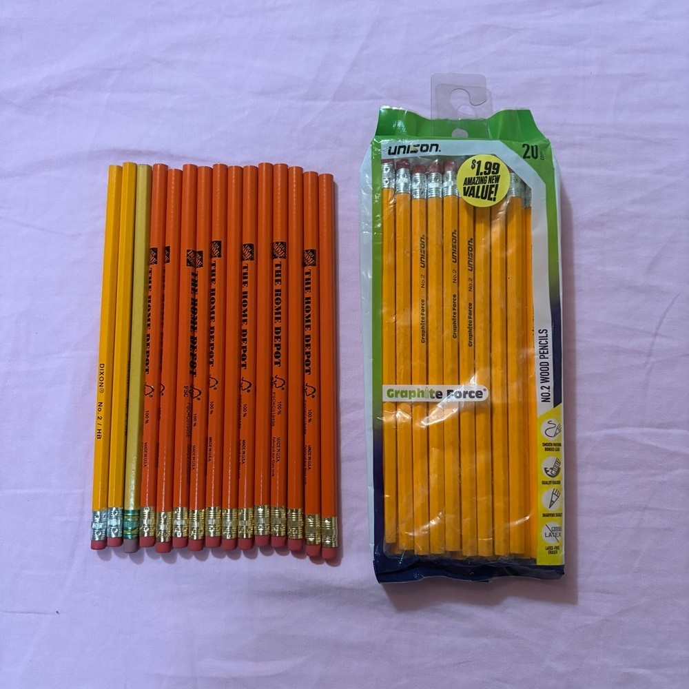 NEW 20 units Unison graphite Force No.2 wood pencils & 15 pencils Home Depot